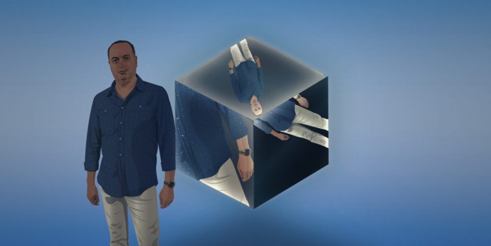 Geometric Cube Mirror Effect by Imagecasper